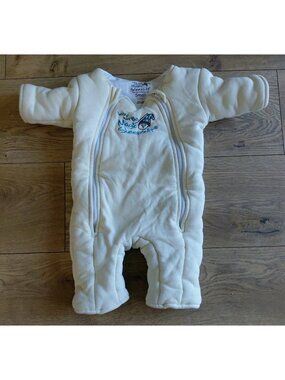 Baby Merlin's Magic Sleepsuit.  Ivory White Size Small 3-6 Months Old 12-18 Lbs